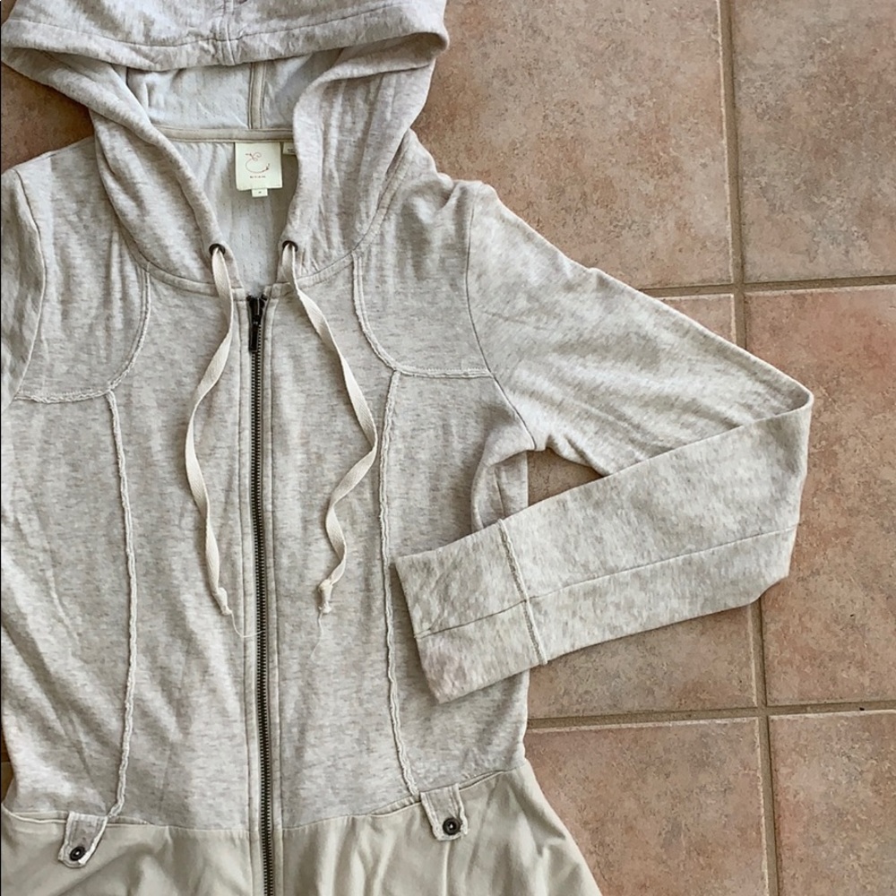 E by Eloise Anthro Zip Up Peplum Hoodie